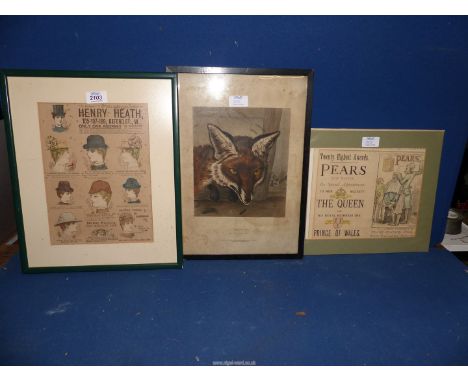 A framed print titled 'A Smuggler on the Lookout' published at Hodgsons wholesale print warehouse, A/F. Together with a mount