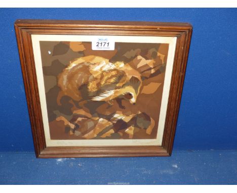 A John Payne Limited Edition Screen Print of a Hedgehog, no.4/22, signed. 28cm x 28cm.