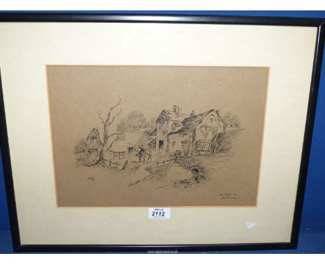 A framed and mounted print "The Boot Inn"[ Barnaby Rudge] initialed lower left, B.T.A.G.1928 20 1/4" X 16"