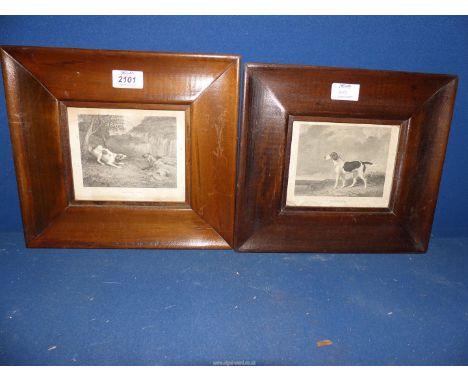 A wooden framed W. Cooper print titled 'Dog and Fox' published by J. Pitman Warwick Square, March 1826. Along with an A. Coop