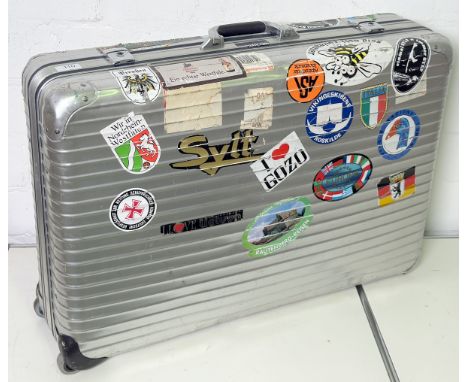 Rimova Koffer "Check-in " VintageGrosser Koffer mit 2 Rollen viele Destinationsaufkleber - benutzungsspuren - min beul. 74x44