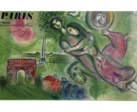 Chagall, Marc, 1887 Peskowatik-1985 Saint-Paul-de-Vence: Paris - L'Opera - Le Plafond de Chagall (détail)Farboffsetlithografi