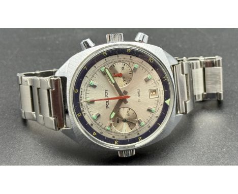 Poljot Chronograph "Sturmanskie 3133 okean"Militärische Chronograph - 23 Steine - Funktionstüchtig - nergänztes Stahlgliedera