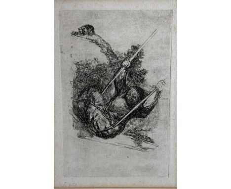 Goya y Lucientes, Francisco José de,  1746 in Fuendetodos, Aragón, Spanien; † 16. April 1828 in Bordeaux: Alte Frau auf der S