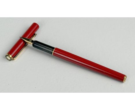 Mont Blanc: Füllfederhalter Nobless Slim lineMetall, bordeaux, mit  Benutzungsspuren