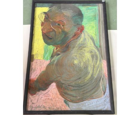 Grützke, Johannes,  1937  Berlin; † 2017 ebenda deutscher Maler, Zeichner, Grafiker und Medailleur.: Self Portrait mit Brille