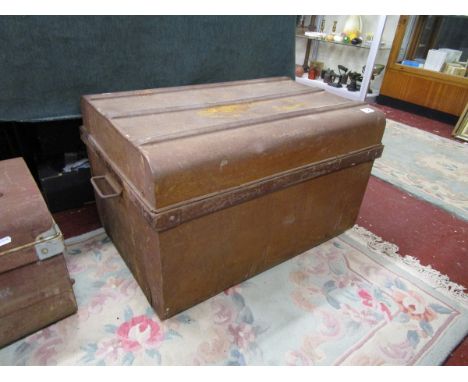 Large tin trunk
