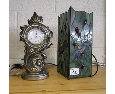 Clock & Tiffany style lamp
