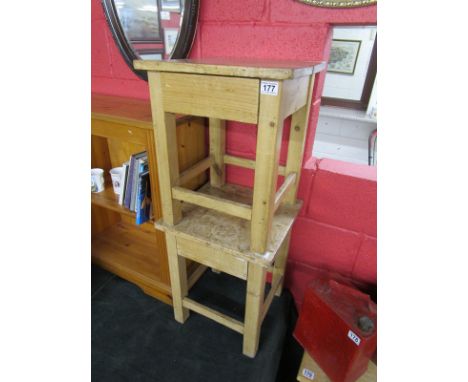 2 early pine tables with drawers