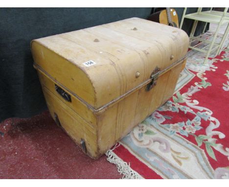 Painted tin trunk