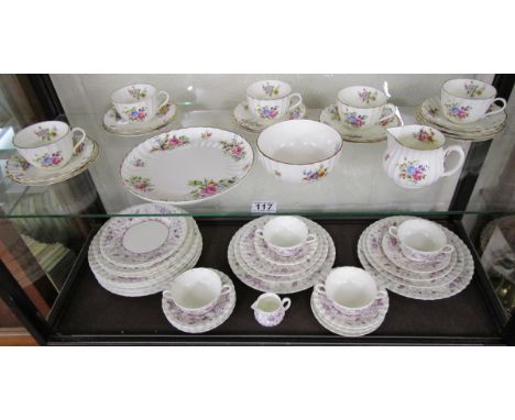 2 shelves of Royal Worcester - 2 Part tea services