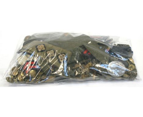 Selection of Cloth & Metal Badges consisting of Officers Army Service Corps cap badge with blade fittings, WW1 overseas servi