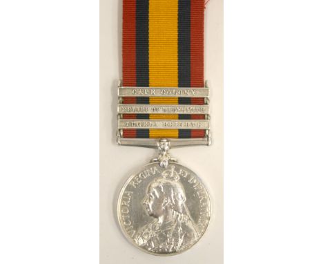 Queens South Africa Medal 2nd Royal Scots Fusiliers, medal is complete with three clasps Tugela Heights, Relief of Ladysmith 