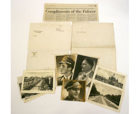 Adolf Hitler Reich Chancellery Personal Stationary and Postcards Collected in 1945 by Former West Ham Footballer Terry Woodga