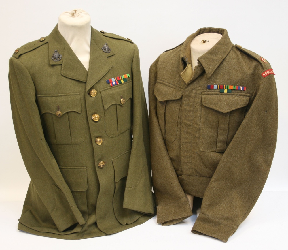 WW2 British Royal Sussex Regiment Officers Tunics consisting of private ...