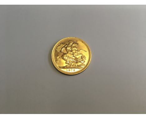 A 1979 gold sovereign, Elizabeth II, decimal portrait.