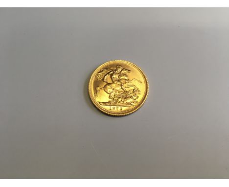 A 1979 gold sovereign, Elizabeth II, decimal portrait.