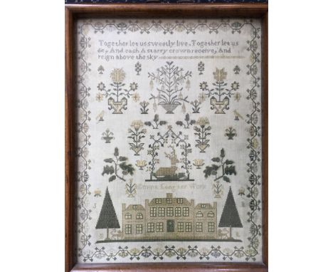 A framed Victorian sampler.