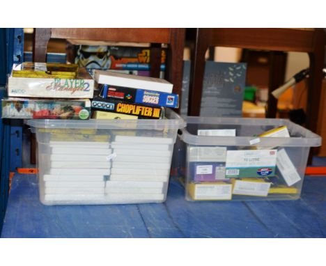 2 BOXES WITH LEGO COLLECTABLES, VARIOUS GAMES CONSOLE GAMES, SUPER NINTENDO GAMES, IPHONE CASE ETC