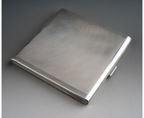 A George V  silver cigarette case, engine turned, gilt interior, hallmarked William Neale Ltd, Birmingham, 1930, approx 3.81 