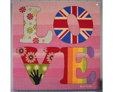 PAUL SMITH "LOVE" tapestry wall hanging from The Rug Company, London, New York. (100cm x 100cm) RRP £695