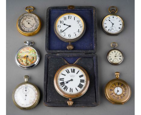 Assorted pocket watches together with pocket barometer circa 1900 - some working