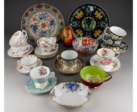 A collection of ceramics to include: a part Dresden tea set (4 cups and saucers); a pair of Royal Albert "Mountain Avens" cup