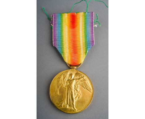 WW1 British Victory Medal to 5330 Pte W Sleight, Yorkshire Light Infantry. Complete with original ribbon.