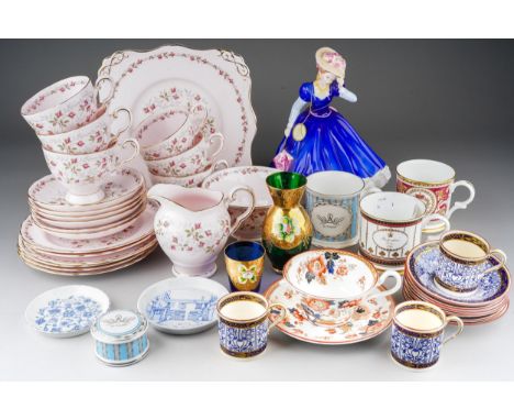 Assorted ceramics to include Tuscan China "Charmaine" six place tea set; three early 20th Century Royal Worcester coffee cans