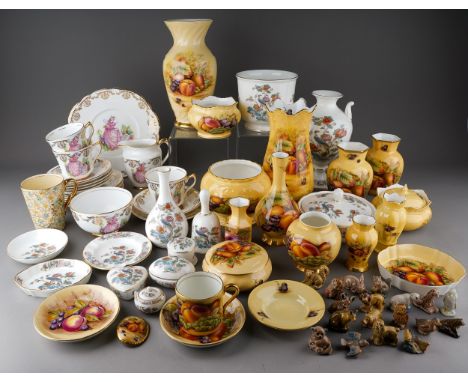 Collection of various Aynsley Orchard Gold pattern china together with miscellaneous china teaare and Wade Whimsies (2 boxes)