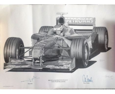 Motor Racing Red Bull Sauber Petronas C17 1998 F1 World Championship limited edition print 19/250 signed by the artist Martin