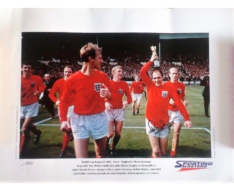 Football Sporting Masters World Cup 1966 print limited edition 214/500 signed by Ray Wilson part of the legendary victorious 
