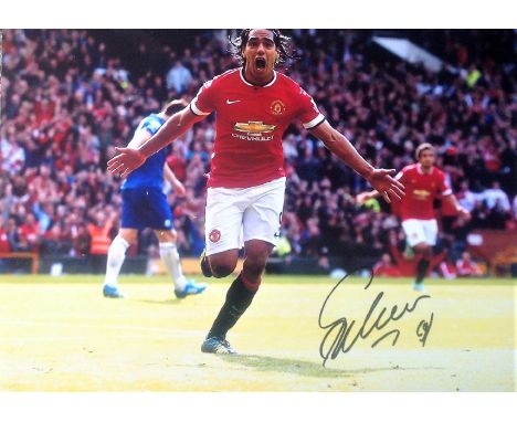 Football Radamel Falcao signed 16x12 colour photo pictured while playing for Manchester United. Good Condition. All autograph