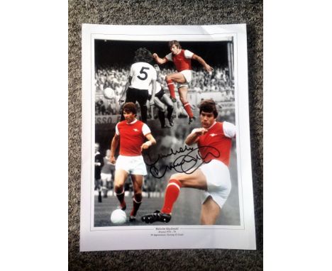 Football Malcom Macdonald signed 16x12 colour montage photo pictured during his playing days with Arsenal. Good Condition. Al