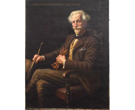 Alexander Christie (1901-1986), a seated portrait of Robert Bontine Cunninghame Graham, signed and dated 1931, oil on canvas,