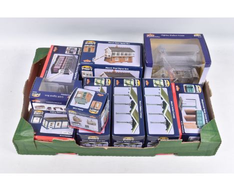 TEN BACHMANN BRANCHLINE SCENECRAFT MODEL BUILDINGS, OO Gauge, to include the March West Signal Box, item no. 44-0060, Highley