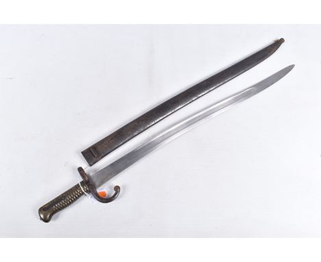 A FRENCH NINETEENTH CENTURY CHASSEPOT BAYONET, the blade is nice and clean and the top edge of it still retains its date and 