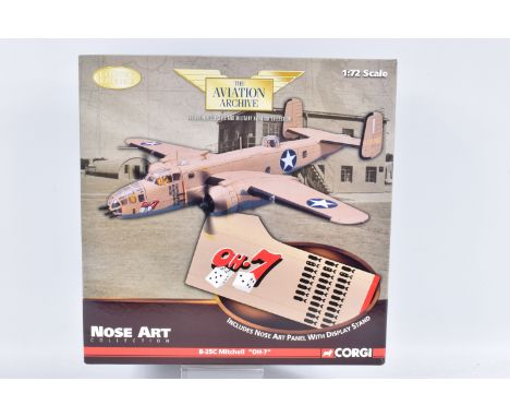 A BOXED LIMITED EDITION CORGI AVIATION ARCHIVE NOSE ART COLLECTION 1:72 SCALE B-25 C MITCHELL 'OH-7' DIECAST MODEL AIRCRAFT, 