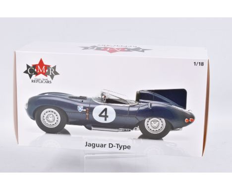 A BOXED CMR JAGUAR D-TYPE NO.4 SANDERSON/FLOCKHART WINENR 24H LM 1956 1:18 SCALE DIECAST MODEL VEHICLE, numbered CMR142, mode