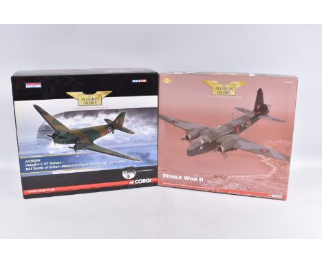 TWO BOXED CORGI LIMITED EDITION AVIATION ARCHIVE 1:72 SCALE DIECAST MODEL AIRCRAFTS, the first is a World War II Defenders of