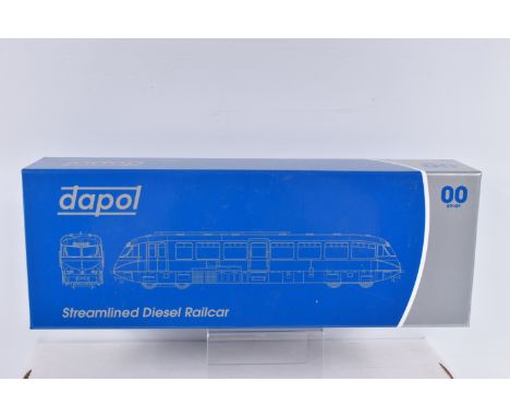 A BOXED DAPOL OO GAUGE  STREAMLINED DIESEL RAILCAR, running no. 8, Livery in GWR lined Chocolate and Cream with Twin Cities C