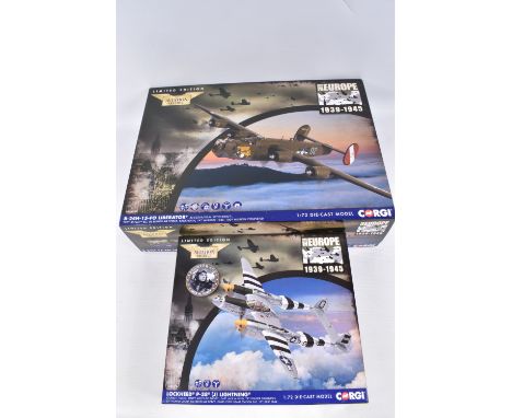 TWO BOXED CORGI LIMITED EDITION AVIATION ARCHIVE WAR IN EUROPE 1939-1945 1:72 SCALE DIECAST MODEL AIRCRAFTS, the first is a L