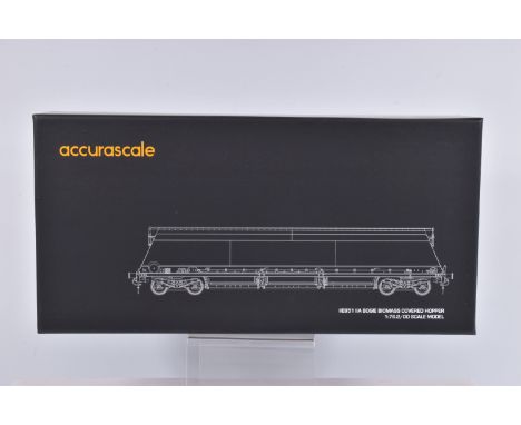 A BOXED ACCURASCALE OO GAUGE MODEL WAGON TWIN PACK,  IIA Biomass Bogie Hopper Wagon, running no.'s37 70 6955 254-7, 37 70 695