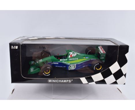 A BOXED MINICHAMPS 1:18 SCALE JORDAN FORD 191 BELGIAN GP 1991 M.SCHUMACHER DIECAST MODEL VEHICLE, numbered 100 910032, model 