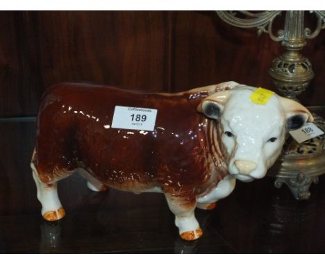 A LARGE CERAMIC BUTCHERS SHOP STYLE BULL