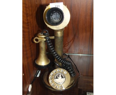 A BRASS STICK TELEPHONE