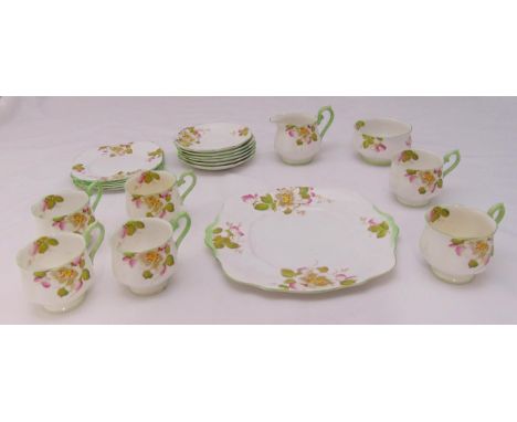 Royal Albert early 20th century teaset to include plates, cups, saucers, a cake plate, milk jug and sugar bowl (20)