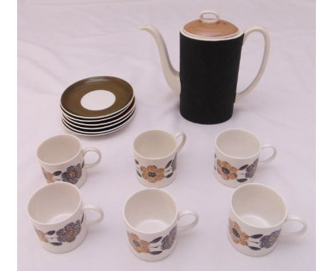 Wedgwood Susie Cooper coffee set to include a coffee pot, six cups and six saucers (13)