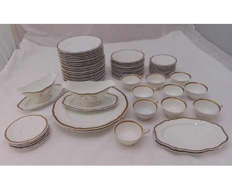 Rosenthal Chippendale pattern dinner and coffee service to include plates, cups, saucers, sauce boats, and circular platters 