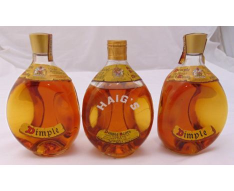 Three bottles of Dimple Haig Scotch whisky